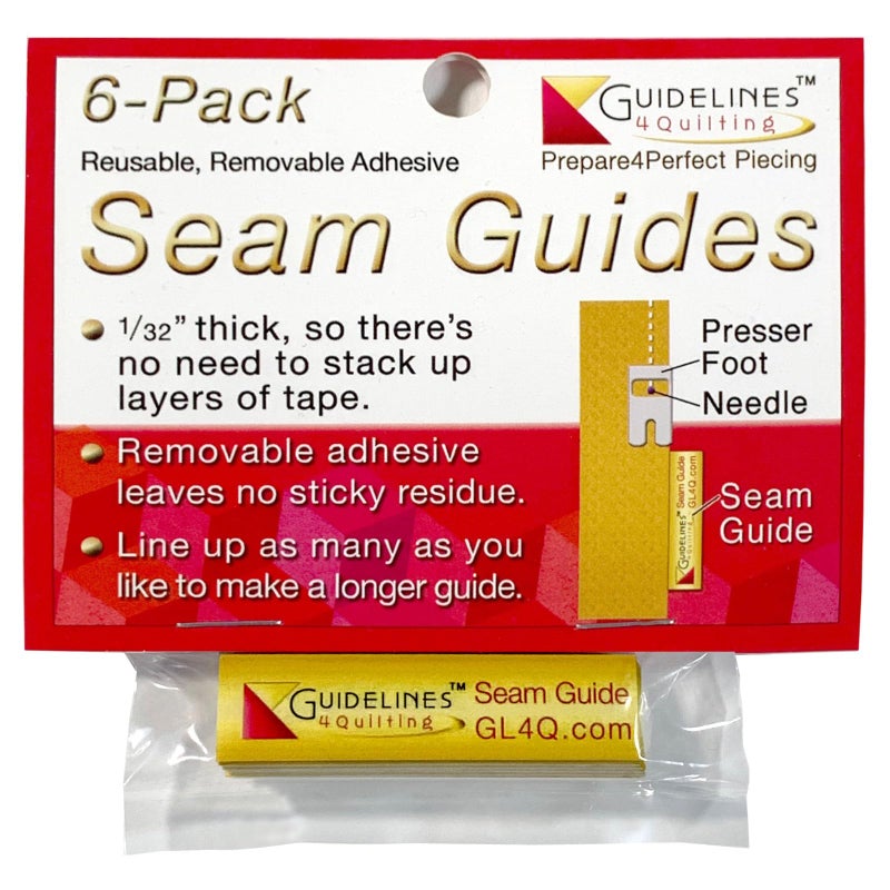 Guidelines4quilting - 6-Pack Seam Guides  x 2"" x 1/32"" - Peel & Stick - Removable Adhesive  Leaves No Sticky Residue - Guide Your Fabric to Sew Accurately - Ideal Height for Double Layered Fabric - Image 1